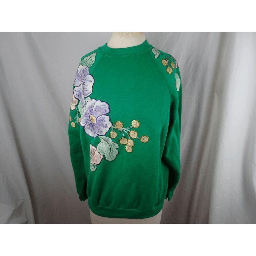 Vintage Better Basics Women Floral Sweatshirt Size XL
